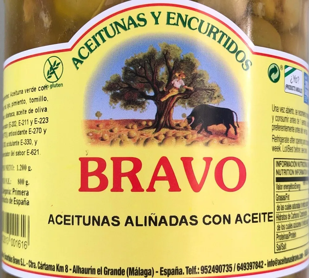 Aceitunas aliñadas con aceite
