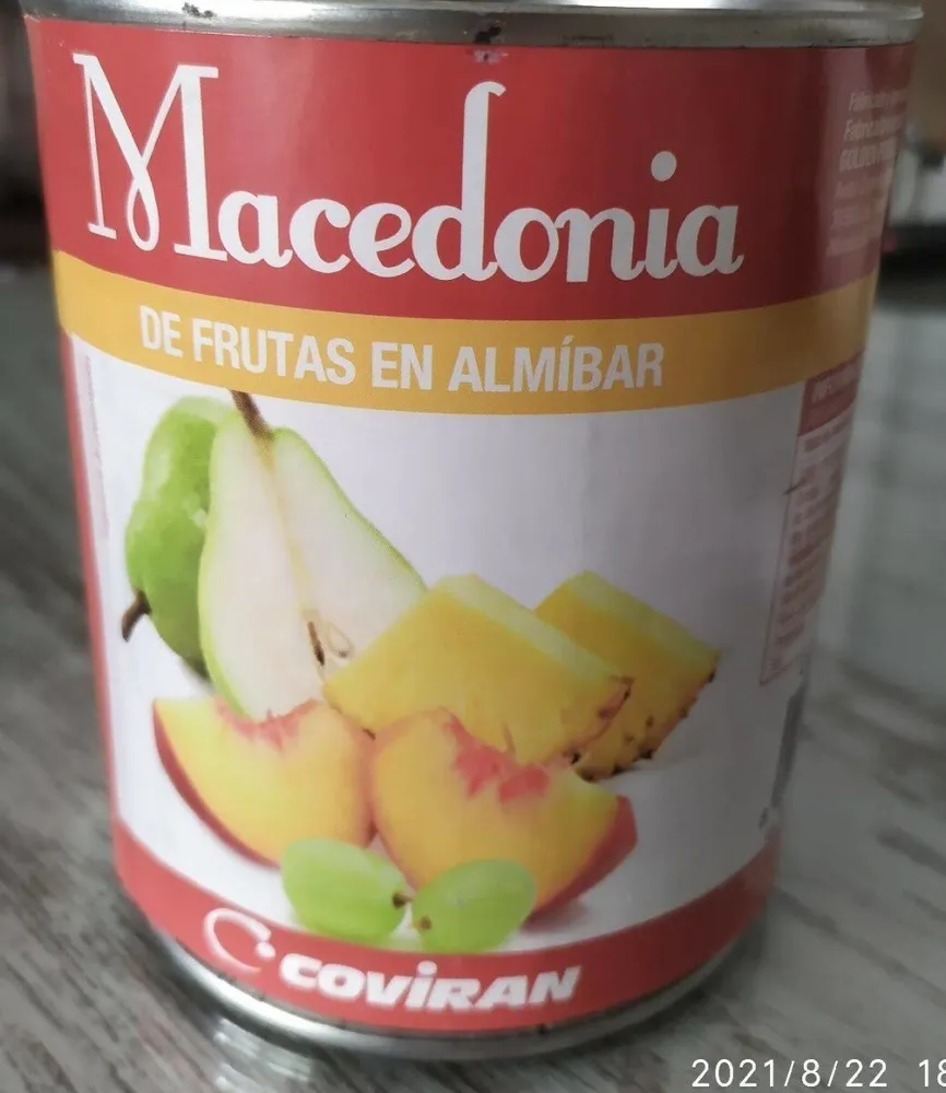 Macedonia de frutas en almibar