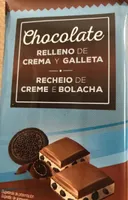 Chocolate relleno de crema y galleta