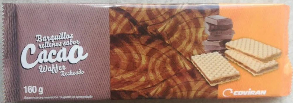 Barquillos rellenos sabor cacao