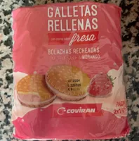 galletas rellenas con crema sabor fresa