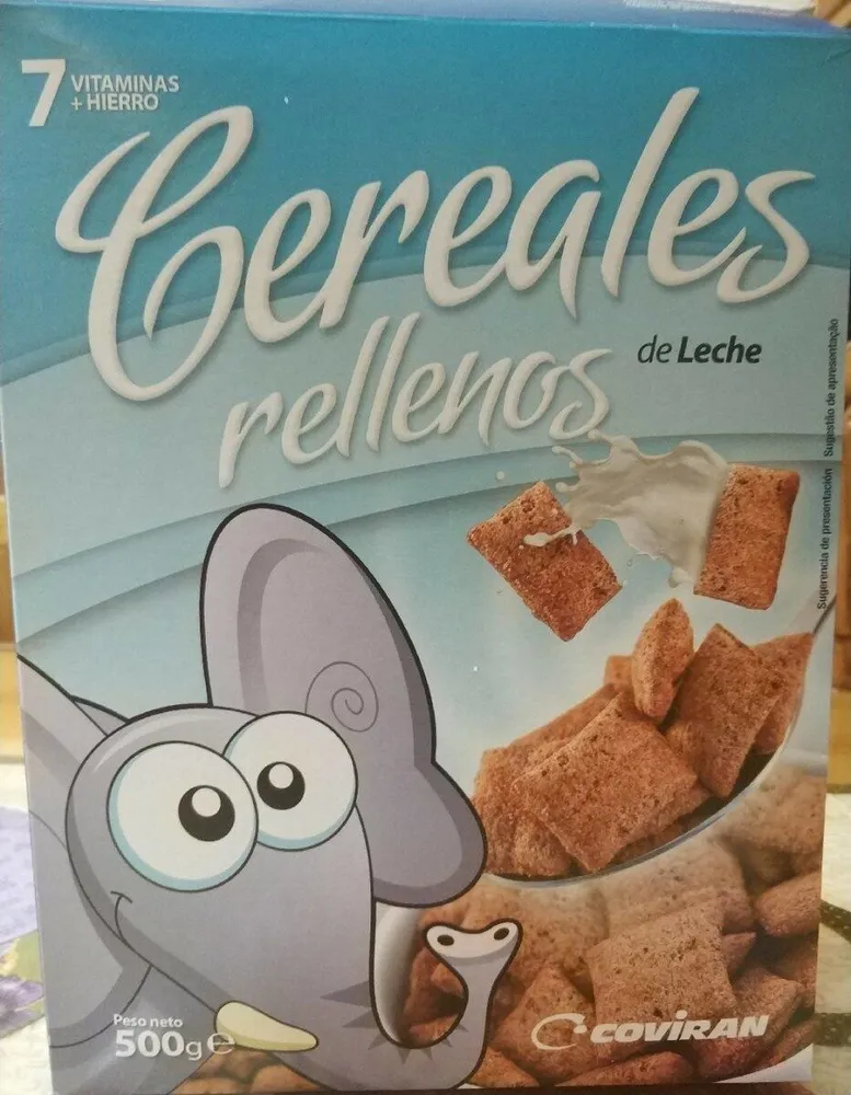 Cereales rellenos de leche
