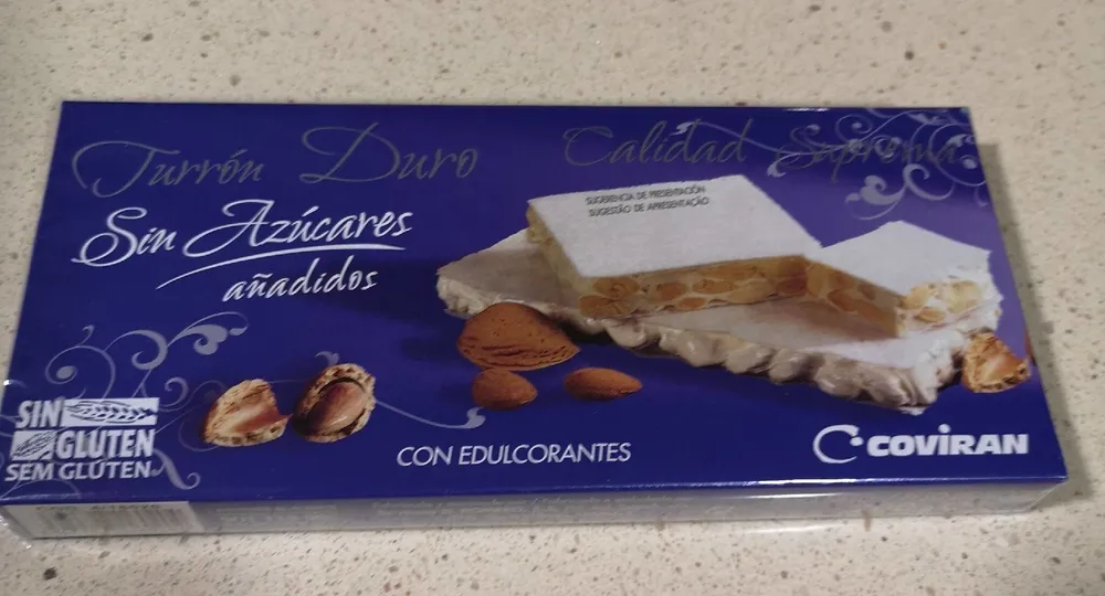Turrón duro sin azúcares añadidos
