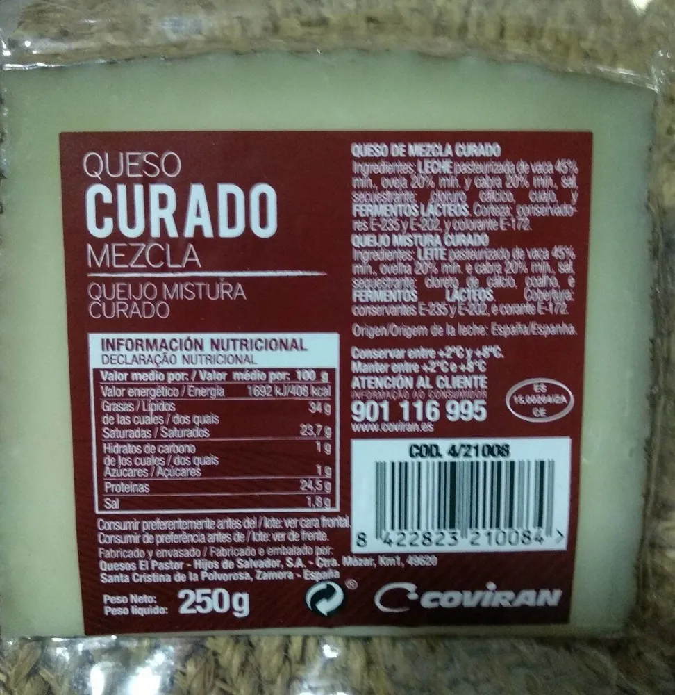 Queso curado mexcla