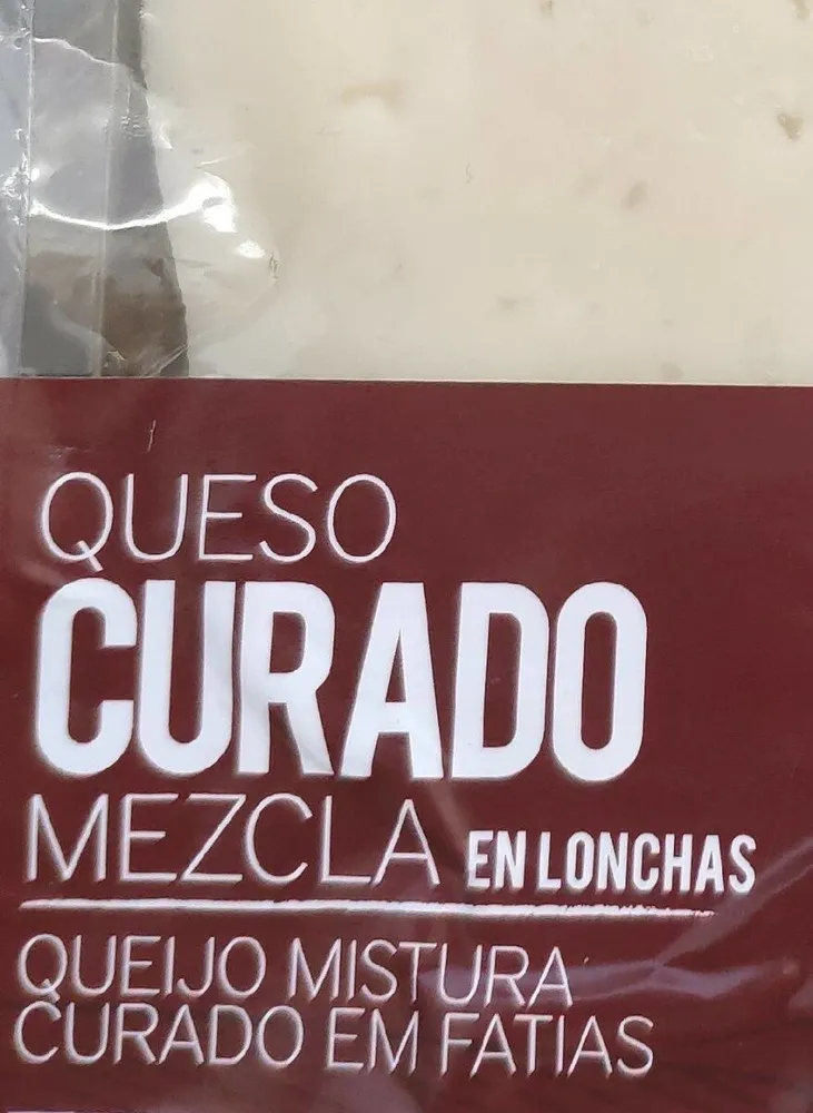 Queso curado mezcla en lonchas