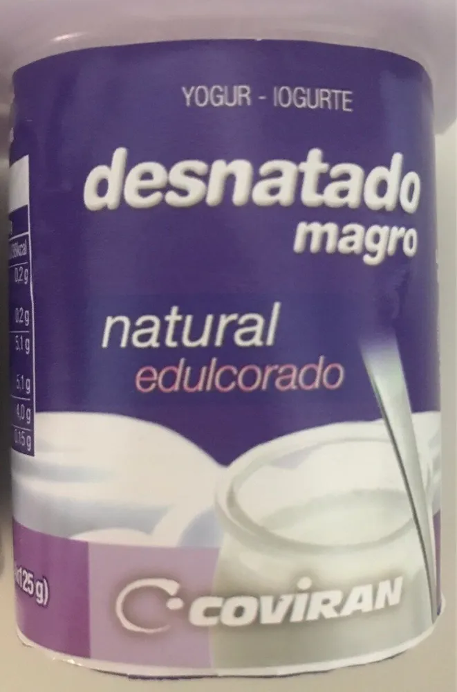 Yogur desnatado natural edulcorado