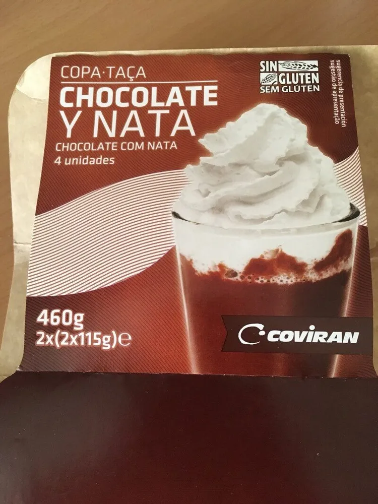 Copa taca chocolate y nata