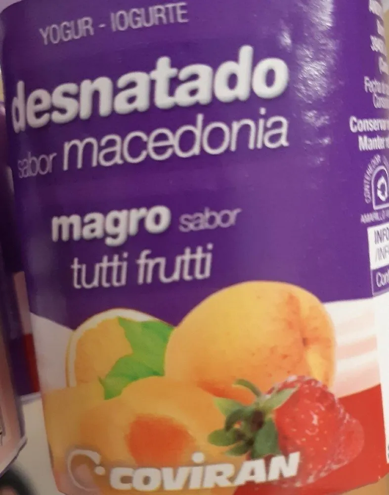 Yogur desnatado sabor macedonia
