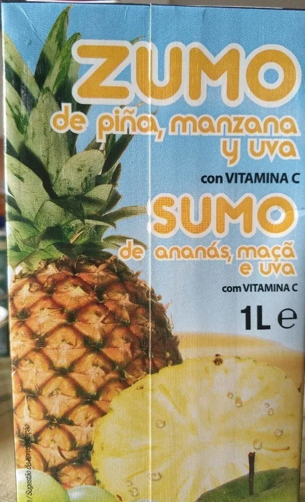 Zumo de piña, manzana y uva