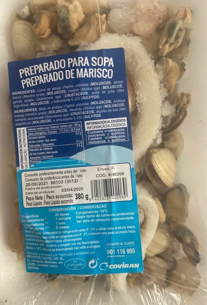 Preparado para sopa de marisco