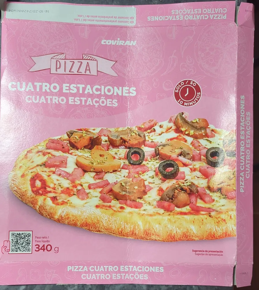 Pizza al horno 4 estaciones