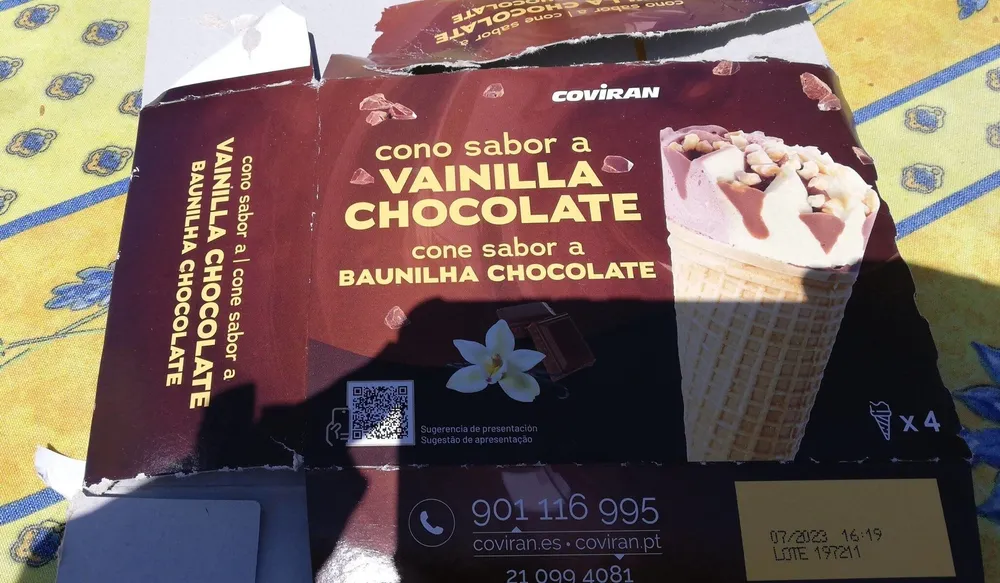 Helado de vainilla chocolate