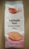 Lentejas rojas de cultivo ecológico