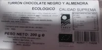 Turrón Chocolate Negro y Almendra Ecológico