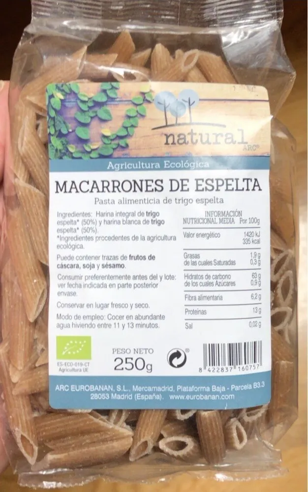 Macarrones de espelta