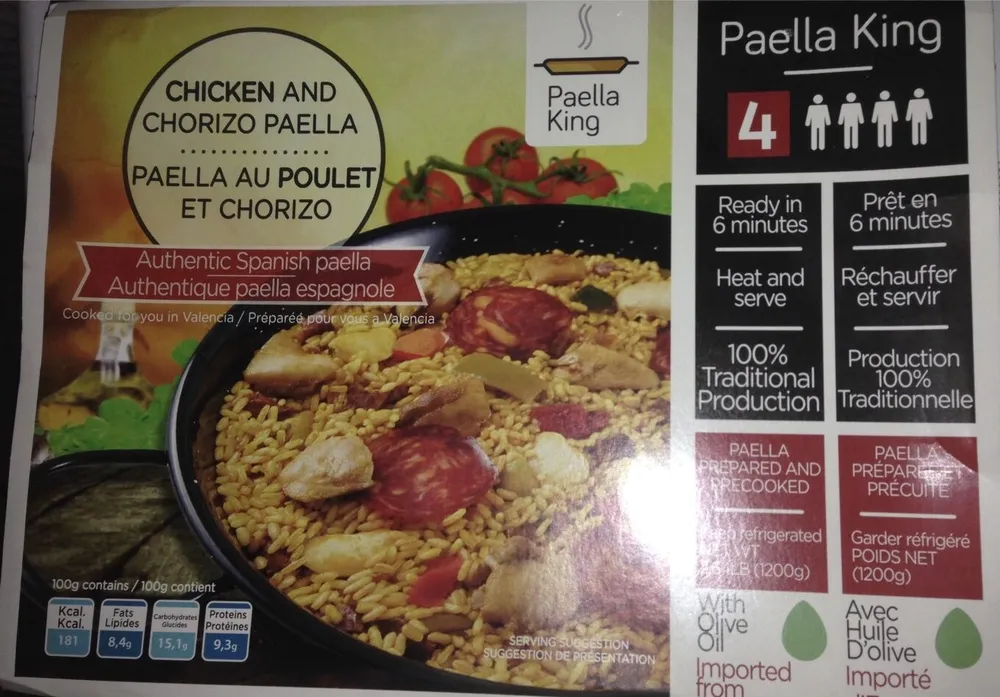 Paella au poulet et au chorizo