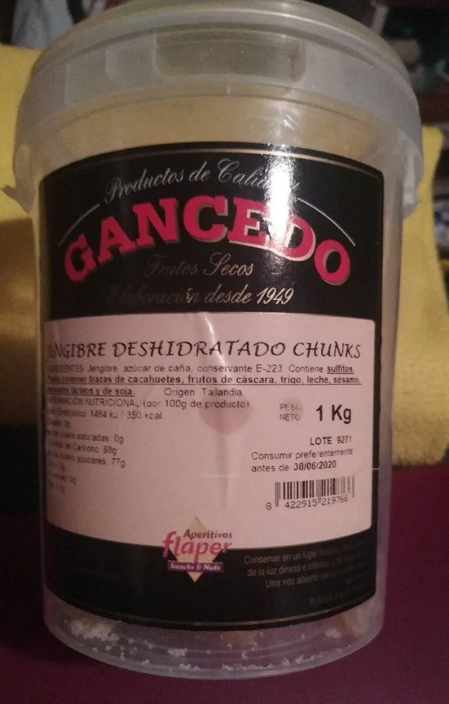 Jengibre deshidratado chunks