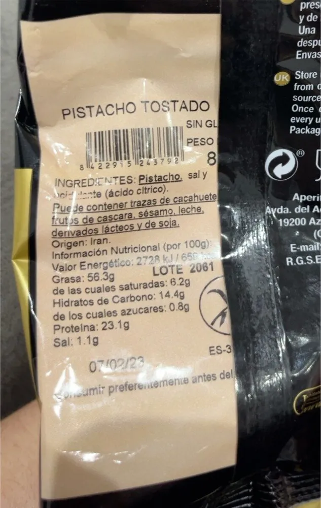 Pistacho tostado