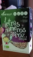 Letras y números de arroz