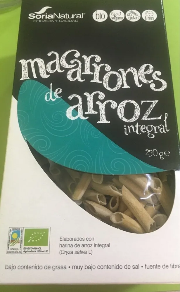Macarrones de arroz integral