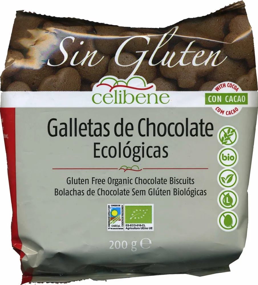Galletas de chocolate ecológicas sin gluten