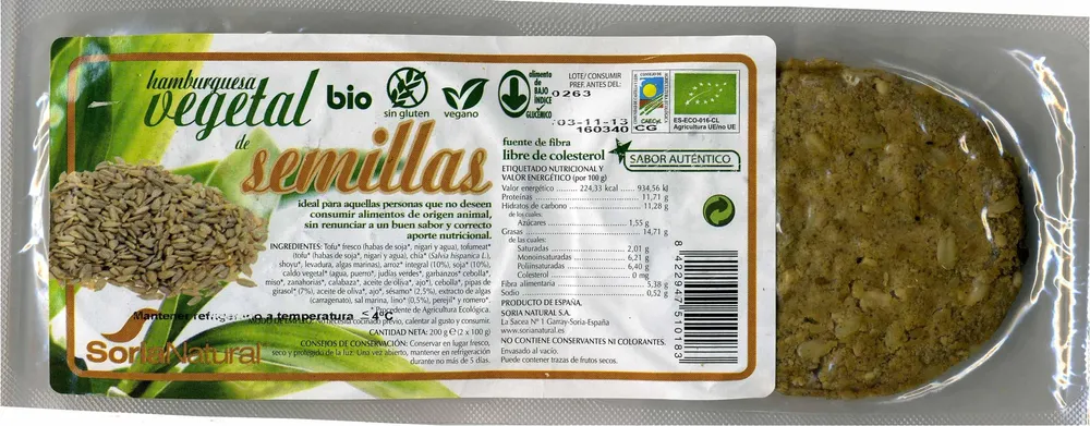Hamburguesas vegetales Semillas