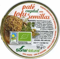 Paté vegetal con tofu y semillas