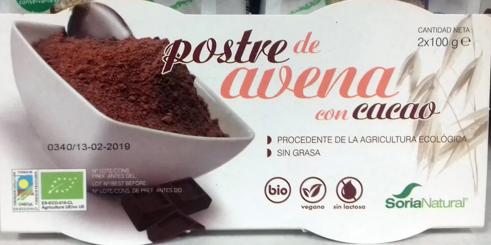 Postre de Avena con Cacao