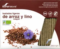 Tostadas ligeras arroz integral y lino
