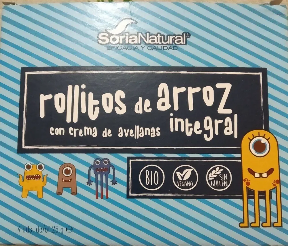 Rollitos de arroz integral con crema de avellanas