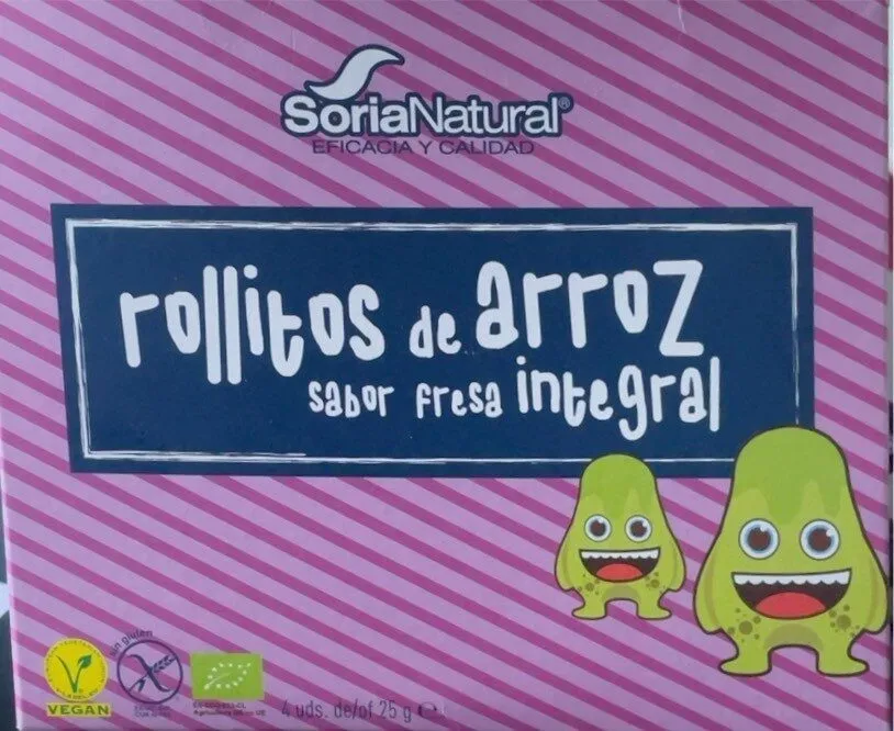 Rollitos de arroz sabor fresa integral