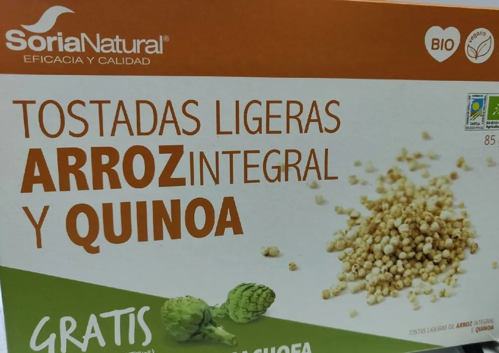 Tostadas ligeras arroz integral y quinoa