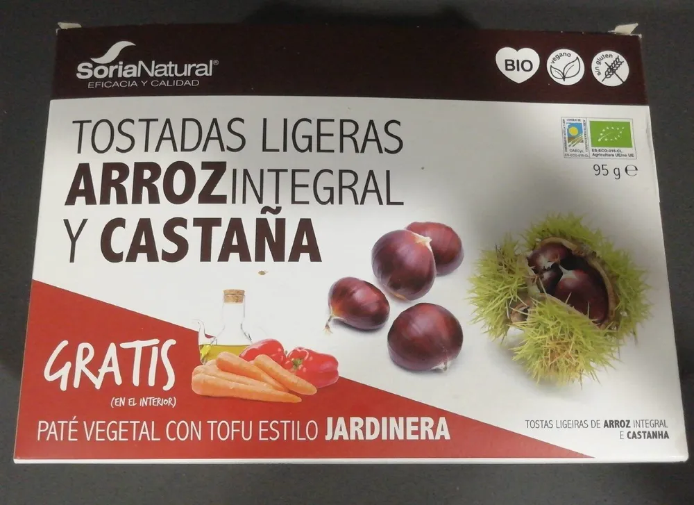 Tostadas ligeras arroz integral y castaña