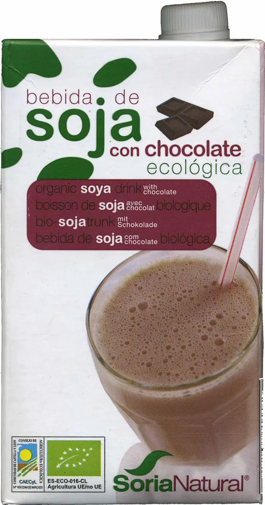 Bebida de soja ecológica con chocolate