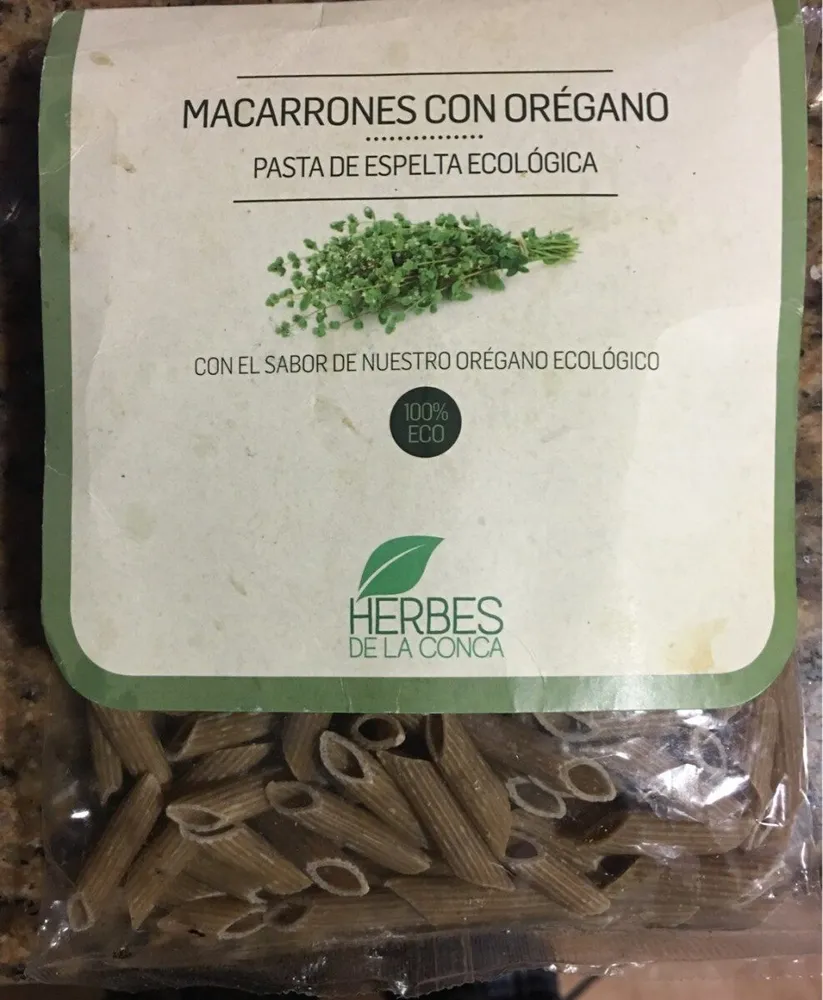 Macarrones con oregano de espelta ecologica