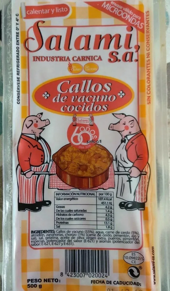Callos de vacuno Salami