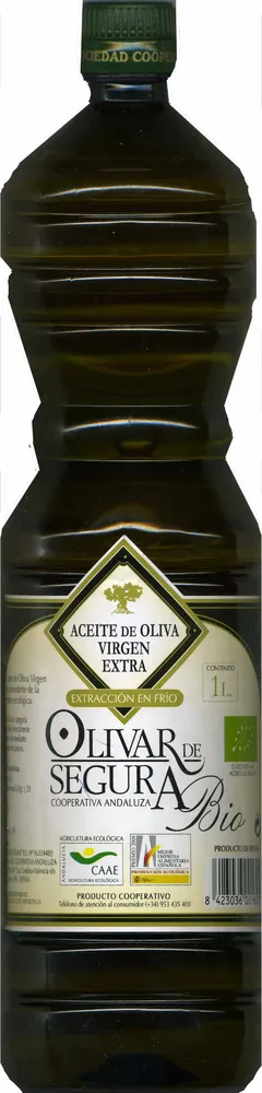 Aceite de oliva virgen extra ecológico botella 1 l