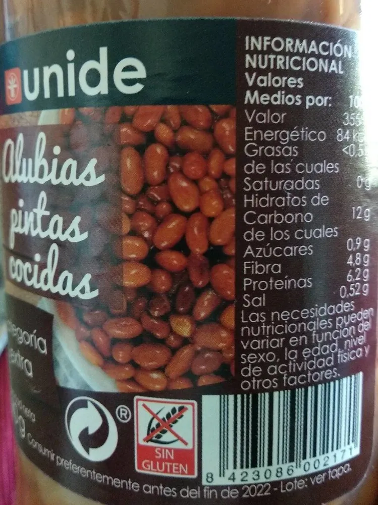 Alubias pintas cocidas
