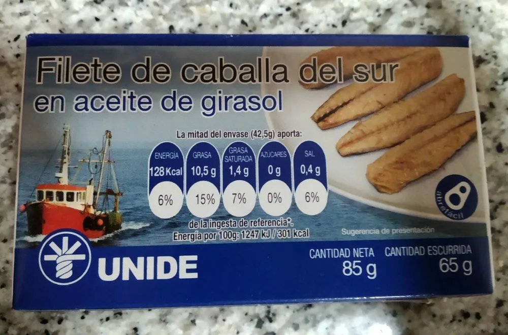 Filete de caballa del Sur en aceite girasol