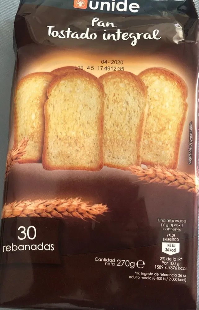 Pan tostado Integral