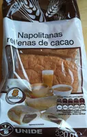 Napolitanas rellenas de crema de cacao