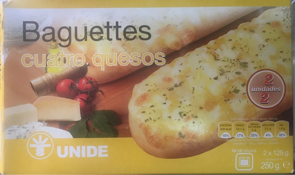 Baguettes cuatro quesos