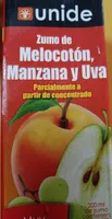 Zumo de melocoton manzana y uva
