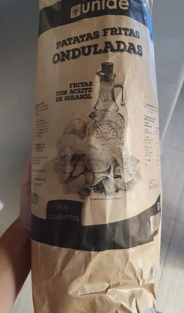 Patatras fritas onduladas