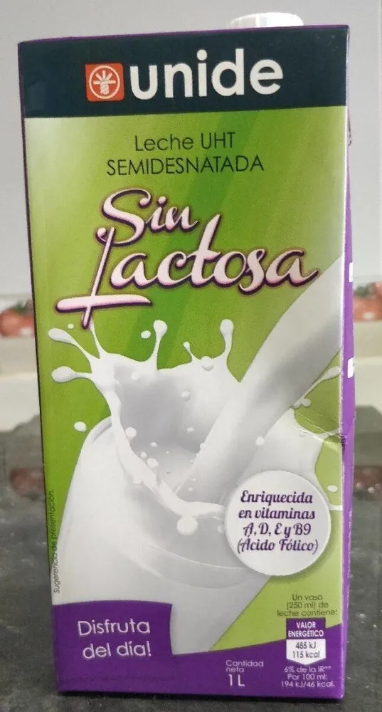 Leche sin lactosa semidesnatada