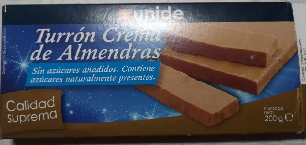 Turrón crema de almendras
