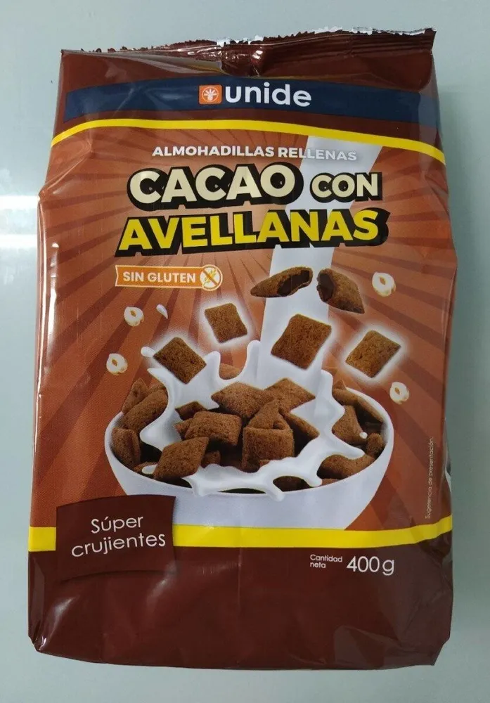 Almohadillas rellenas cacao con avellanas