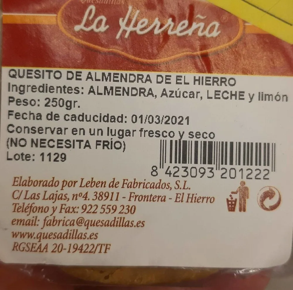 Quesito de almendra