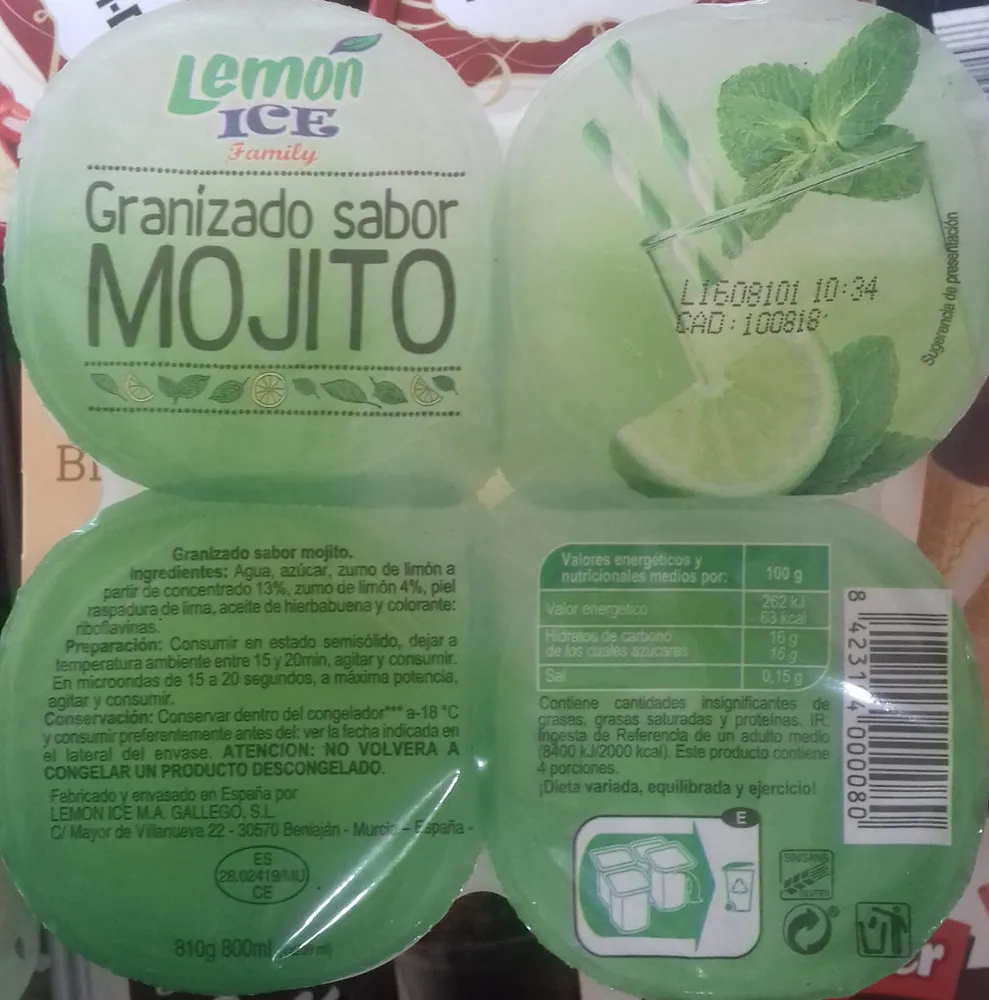Granizado sabor mojito