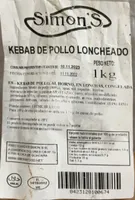 Kebab pollo loncheado